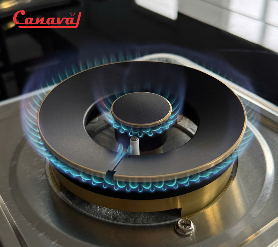 bếp gas âm viền nhôm