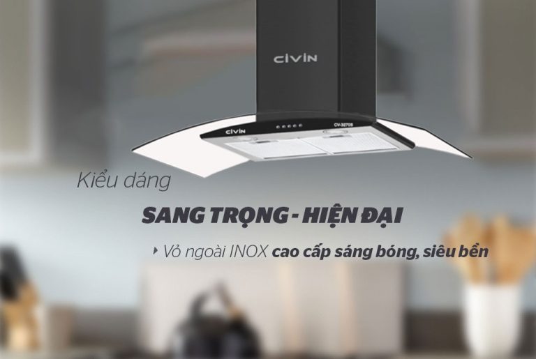 máy hút mùi kính cong