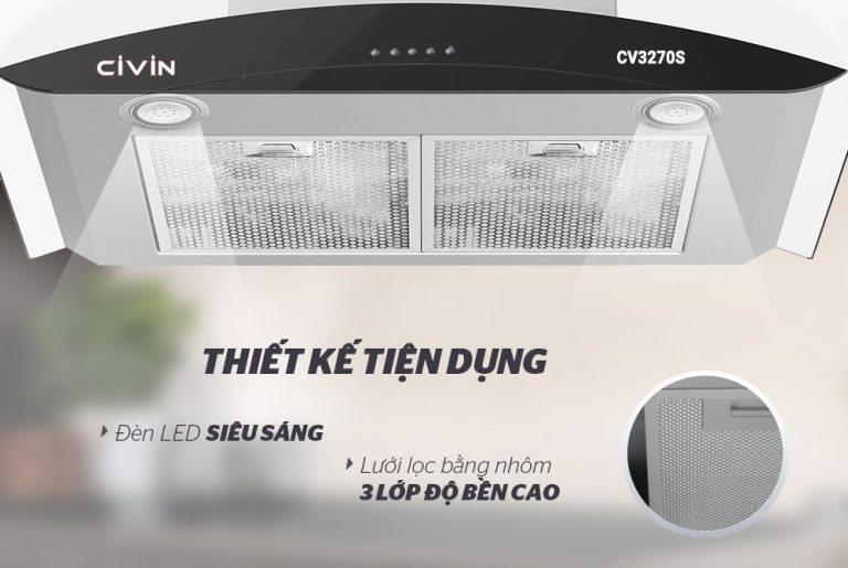 máy hút mùi kính cong