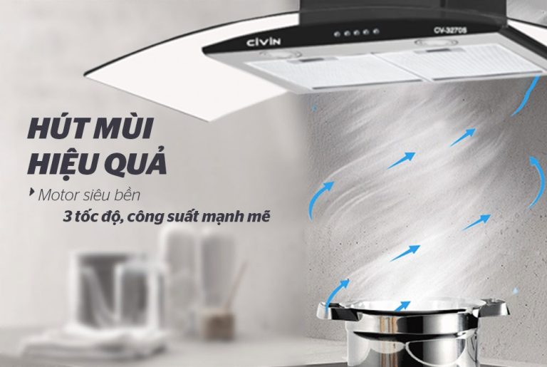 máy hút mùi kính cong