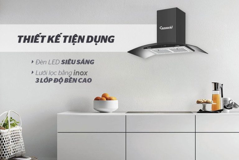 máy hút mùi kính cong