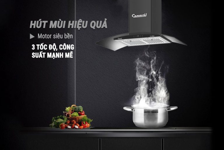 máy hút mùi kính cong