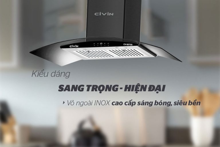 hút mùi kính cong